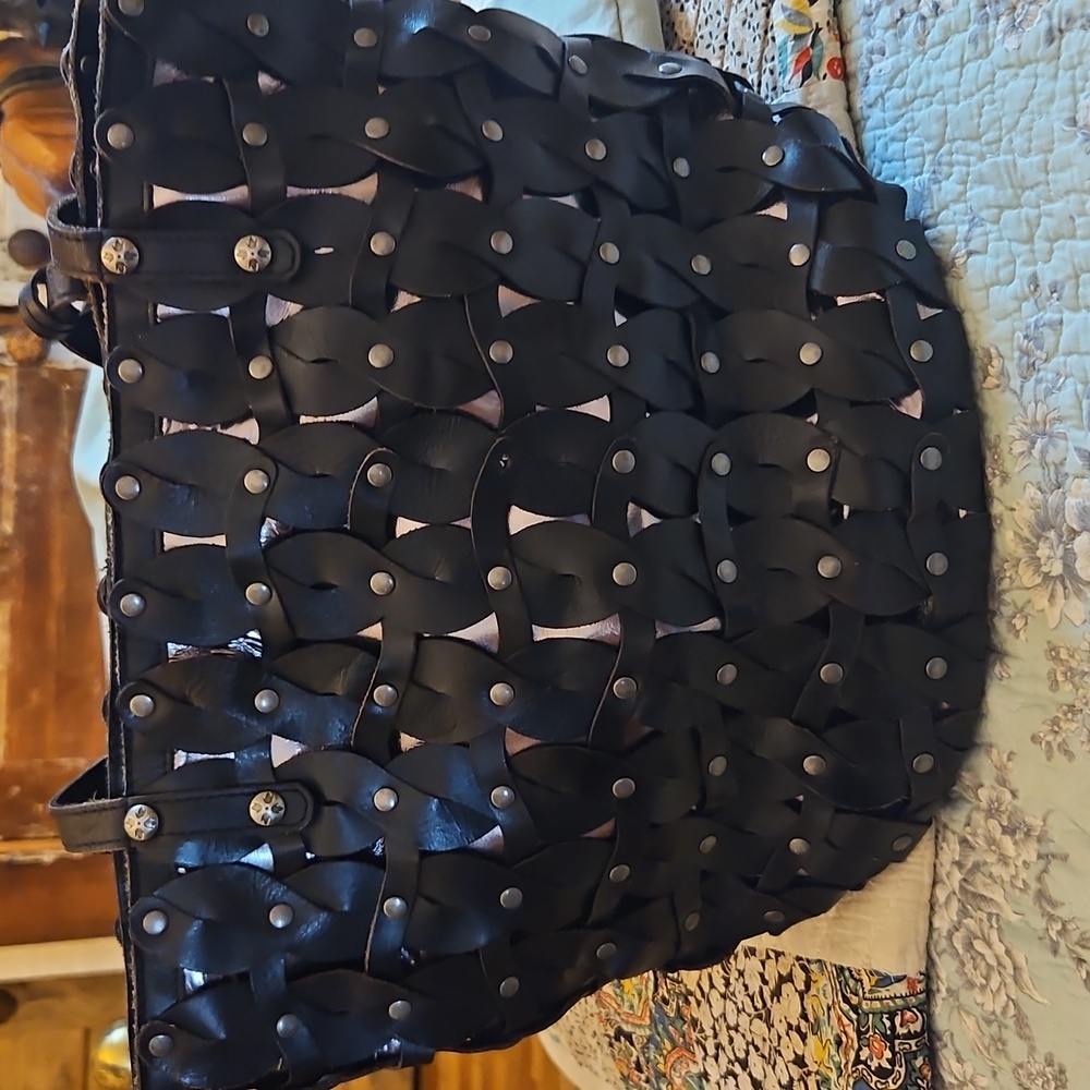 PATRICIA NASH Black Twisted Braid Mizzana Bag Used But Still Stunning! - Picture 4 of 12